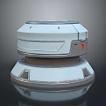 Modern Cylindrical Equipment With Two Tier Design White Body Base And Red Indicator