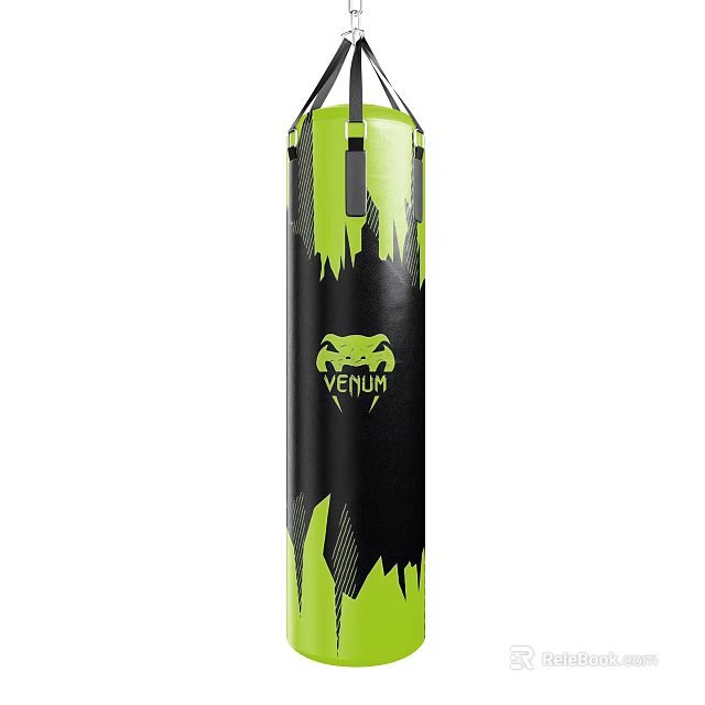 Venum Punching Bag Black And Green Design For Boxing Training Fitness Workouts 3d model 