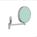 Round Wall Mounted Bathroom Mirror With Adjustable Metal Bracket Chrome Finish 3d model