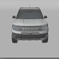 White Ford Bronco SUV Front View With Circular Headlights And Grille Design