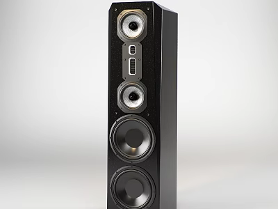 Black Floor Standing Tower Speaker With Multiple Drivers For High Quality Audio 3d model