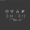 Decorative Neon Style Lights Featuring Playing Cards Thumbs Up Gestures Money Bags for Fortune Wealth
