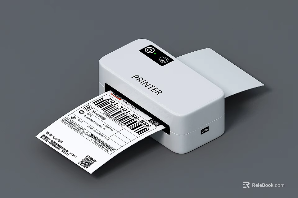 Modern Desktop Office Appliance Efficient Label Printer Printing High Quality Barcode Stickers 3d model