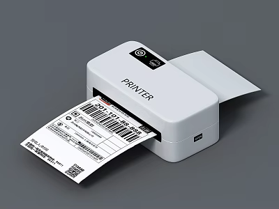 Modern Desktop Office Appliance Efficient Label Printer Printing High Quality Barcode Stickers 3d model