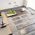 Modern bluestone Ting Step 3d model