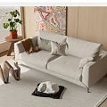 Modern double sofa side corner table 3d model