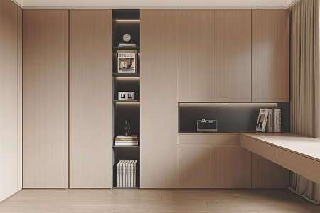 Modern Bookcase Desk Integrated Bookcase Decorative Cabinet 3d model