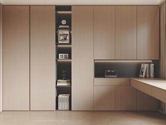 Modern Bookcase Desk Integrated Bookcase Decorative Cabinet 3d model