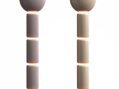 Modern Grey And Beige Floor Lamps With Layered Structure For Living Room Decor 3d model