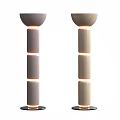 Modern Grey And Beige Floor Lamps With Layered Structure For Living Room Decor