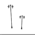 Vintage Street Lamps Design With Different Heights And Classic Lantern Shades