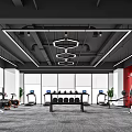 Modern Fitness Gym Interior With Dumbbells Treadmills And Workout Equipment