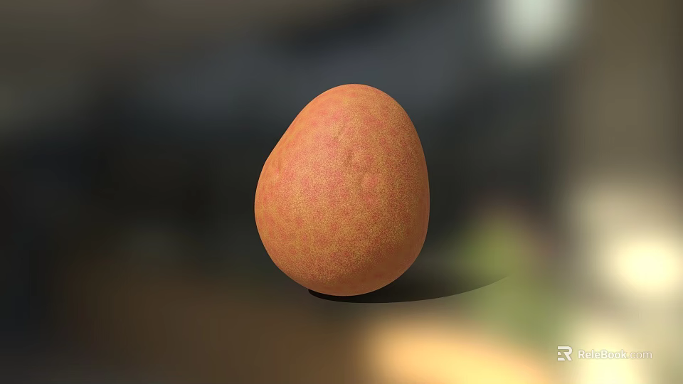 Fresh Orange Egg With Smooth Texture And Natural Hue In Soft Light 3d model 
