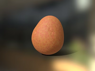Fresh Orange Egg With Smooth Texture And Natural Hue In Soft Light 3d model