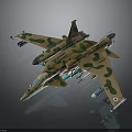 Camouflage Painted Aerospace Vehicle With Aerodynamic Design And Engine Details