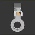 Silver Metal Ball Valve Featuring Handle And Orange Components With Reflective Surface