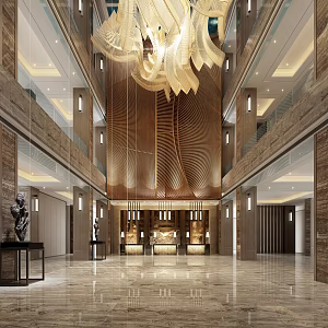 Modern Hall Hotel Lobby 3d model