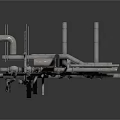 Industrial Equipment Metal Piping System Featuring Multiple Connectors Supports And Industrial Applications