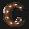 Vintage Alphabet Shaped Decorative Lights With Bulb Accents And Complete Letter Collection