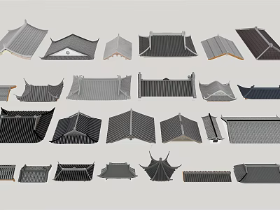 Various Architectural Roof Designs With Different Shapes And Styles For Buildings 3d model