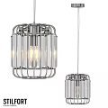 Modern Chandelier Design With Metal Frame And Clear Glass Illuminated Bulbs