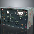 Weathered Military Weapon Control Panel With Dials Knobs Buttons And Red Stains 3d model