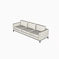 Modern Three-Seat Sofa Simple Fabric Three-Seat Sofa 3d model