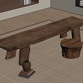 New Chinese Style Bench Bench Stool Solid Wood Stool Low Stool Bench 3d model