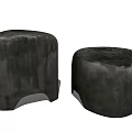 Two Black Curved Modern Side Tables With Smooth Surfaces And Contemporary Design 3d model