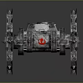 Armored Military Vehicle With Spiked Wheels And Metallic Reinforced Design