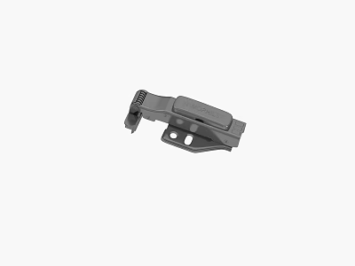 Black Plastic Mechanical Clip With Mounting Holes And Locking Mechanism 3d model