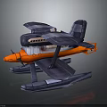 Detailed 3D Model Of Space Exploration Seaplane With Aerodynamic Design Features