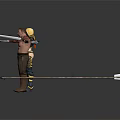 Female Warrior With Long Sword And Male Fighter Holding Weapon In Action Pose
