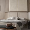 Silent background double bed 3d model