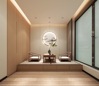 New Chinese Meditation Room 3d model