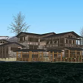 Rural Self Built House By Water With Wooden Structure Balconies And Natural Surroundings Trees