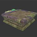 Modern Contemporary Stone Structure Design With Grass On Top Surface Area 3d model