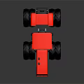 Red Case IH Tractor With Large Tires Black Grille And Cab Design