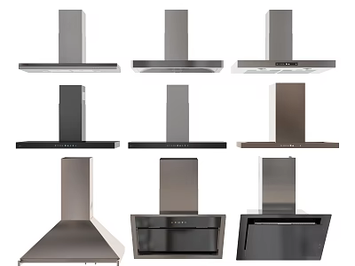 Various Modern Kitchen Appliances Stainless Steel Range Hood Designs For Home 3d model