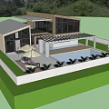 Detached Villa with Modern Architecture Swimming Pool Outdoor Seating Greenery and Mountain View