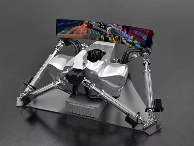 Spider Like Mechanical Entertainment Device With Multi Screen Display For Immersive Experience 3d model