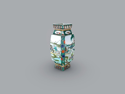 Chinese-style ceramic vase old object model