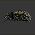 Decorative Metallic Beetle Sculpture With Spiky Exoskeleton And Intricate Details