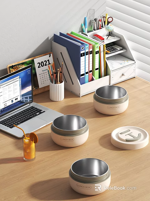 Modern Stainless Steel Food Storage Containers With Lids For Home Kitchen Use 3d model 