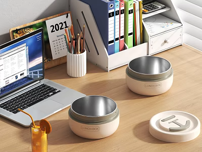 Modern Stainless Steel Food Storage Containers With Lids For Home Kitchen Use 3d model