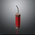 Red Dynamite With Black Stripes And Fuse As Weapon Design Element