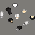 Modern Recessed and Spotlight Ceiling Lights in Black White LED Fixtures Design