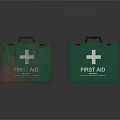 New And Old Green First Aid Kits Medical Equipment With White Cross Labels