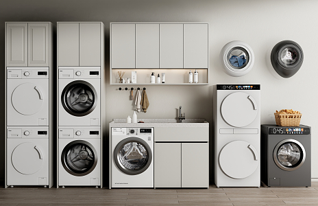 Modern Washing Machine Cabinet Washing Machine Drum Washing Machine Wall Mounted Washer Dryer 3d model