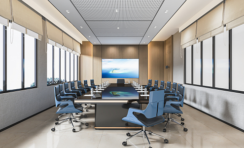 Modern Conference Room Conference Table and Chair Combination Conference Desk Office Desk Negotiation Table and Chair Reception Desk Office Chair 3d model